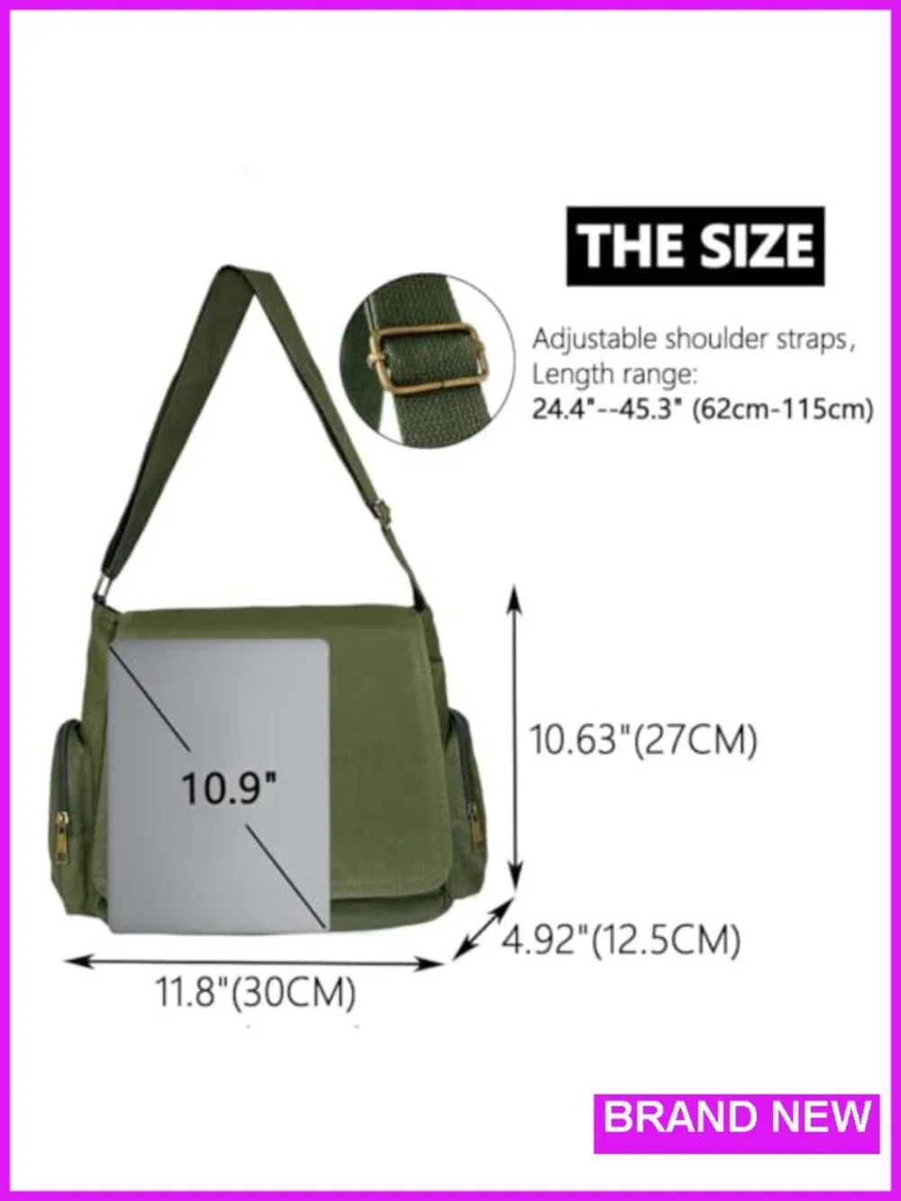 Canvas Messenger Bag Crossbody with Pockets for Women Men